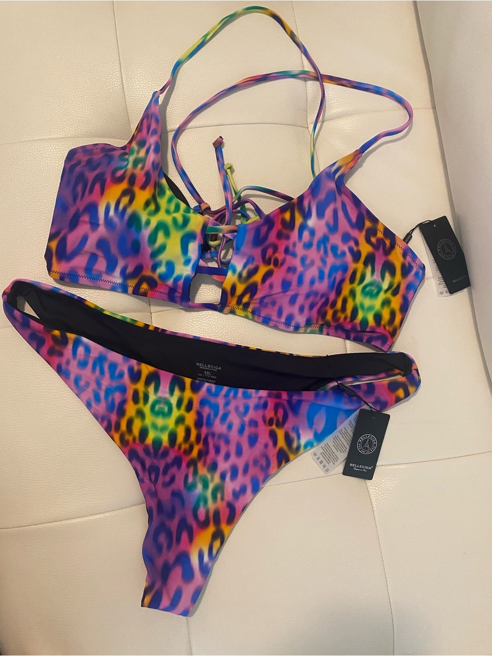 RELLECIGA Rainbow Leopard Print Bikini Bottoms
